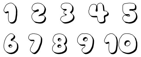 Printable Bubble Number 1